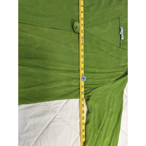 PalaPala Womens Blouse Top Size M/L GreenFloral Embroidered Lagenlook 3/4 Sleeve - Picture 6 of 10